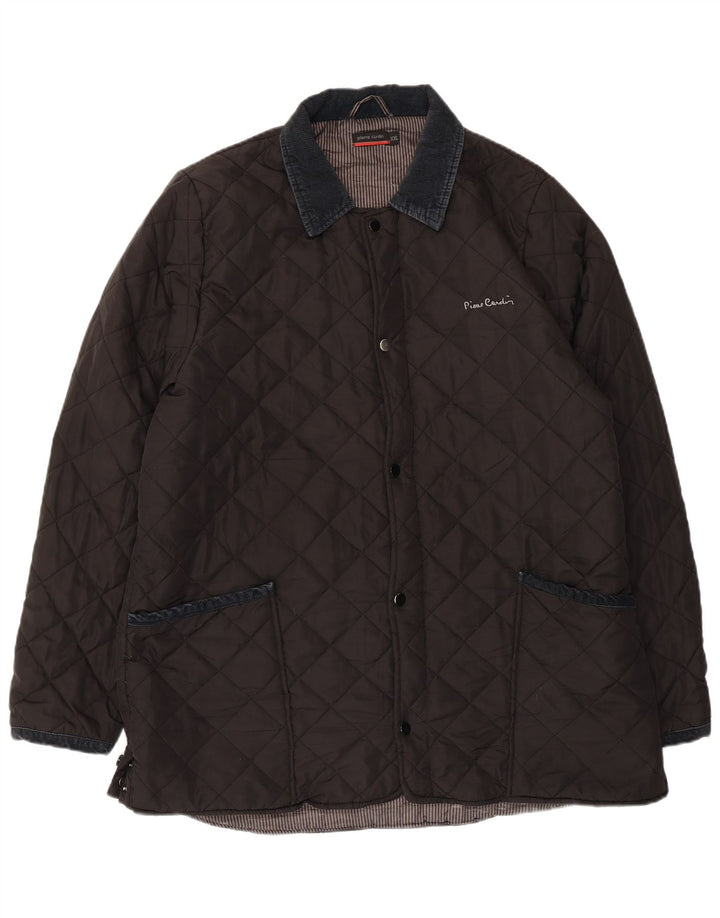 Jaqueta acolchoada masculina PIERRE CARDIN UK 44 2XL poliéster preto