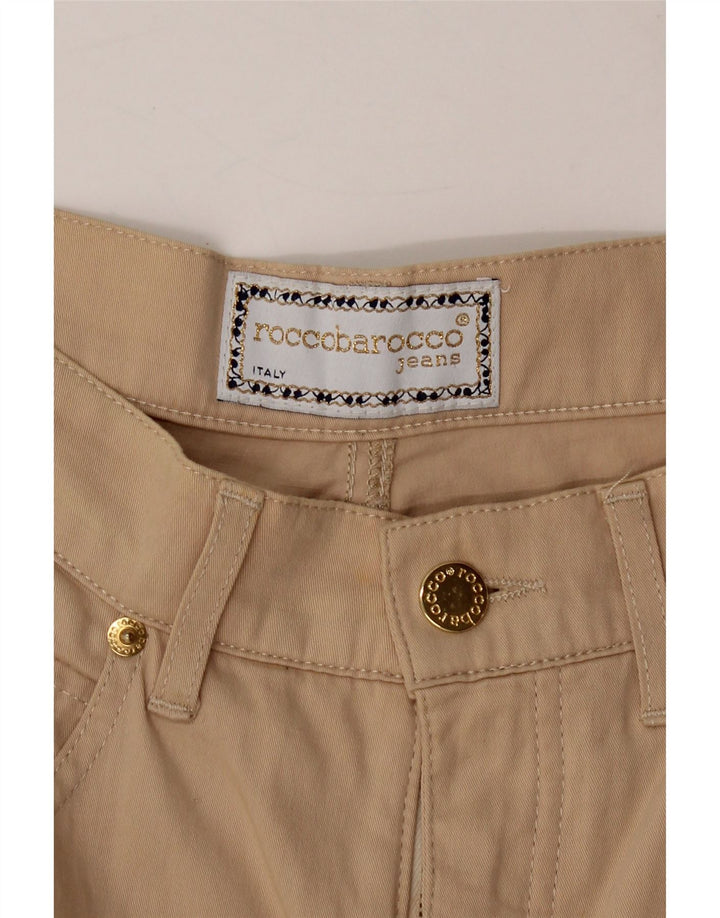 ROCCOBAROCCO Womens Tapered Casual Trousers W29 L30 Beige Cotton Vintage Roccobarocco and Second-Hand Roccobarocco from Messina Hembry 