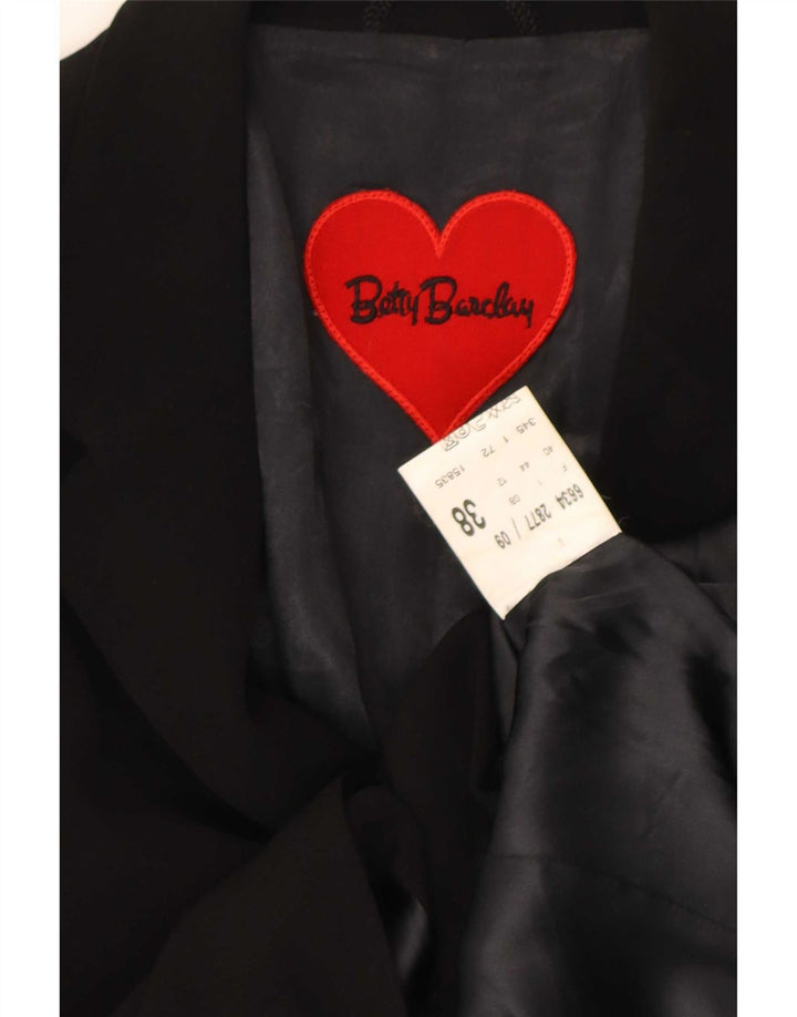Jaqueta blazer feminina Betty Barclay com 4 botões e longline Reino Unido 12 médio preto