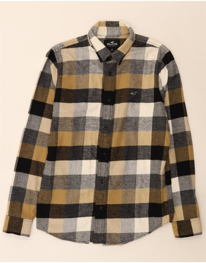 Camisa masculina de flanela Hollister de algodão xadrez médio multicolorido