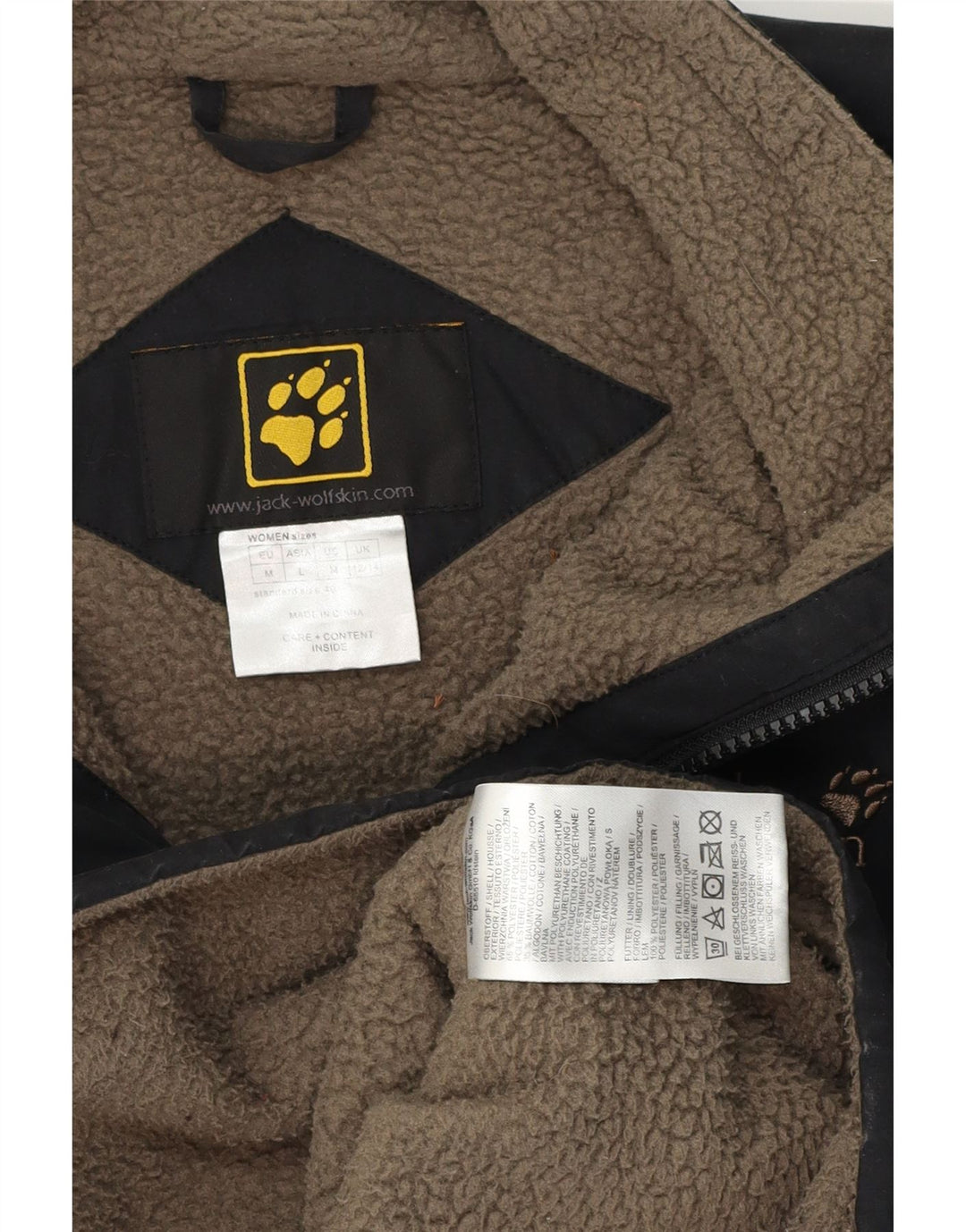 Jaqueta corta-vento feminina Jack Wolfskin Reino Unido 12/14 poliéster preto médio
