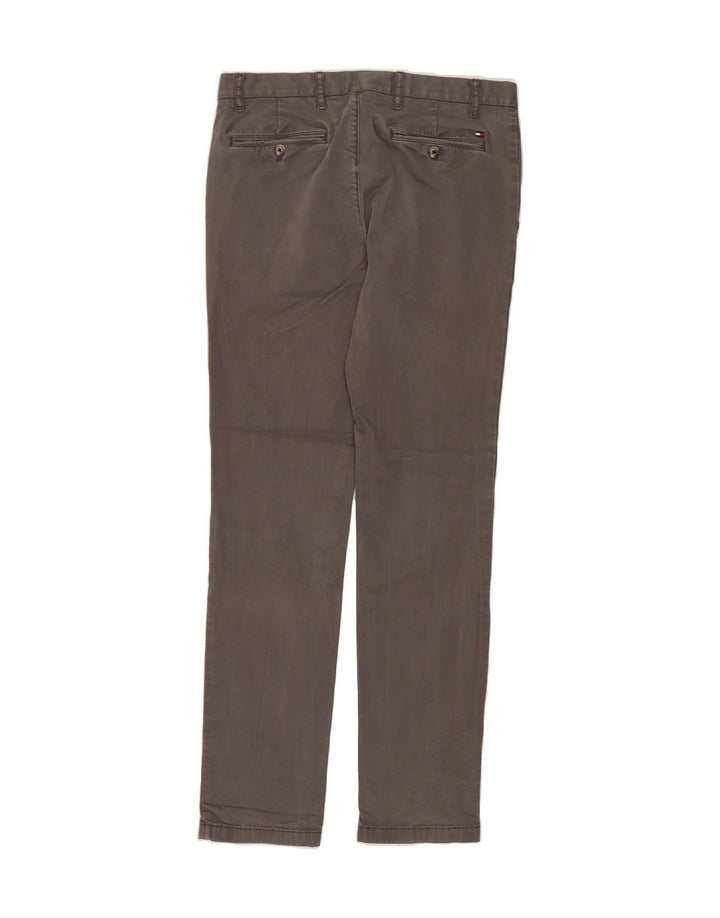 TOMMY HILFIGER Mens Slim Chino Trousers W33 L34 Grey Cotton Vintage Tommy Hilfiger and Second-Hand Tommy Hilfiger from Messina Hembry 