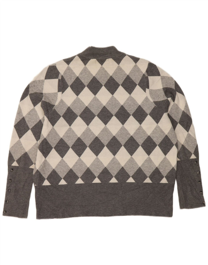 Suéter feminino Marks & Spencer com gola tartaruga Reino Unido 22 3XL cinza