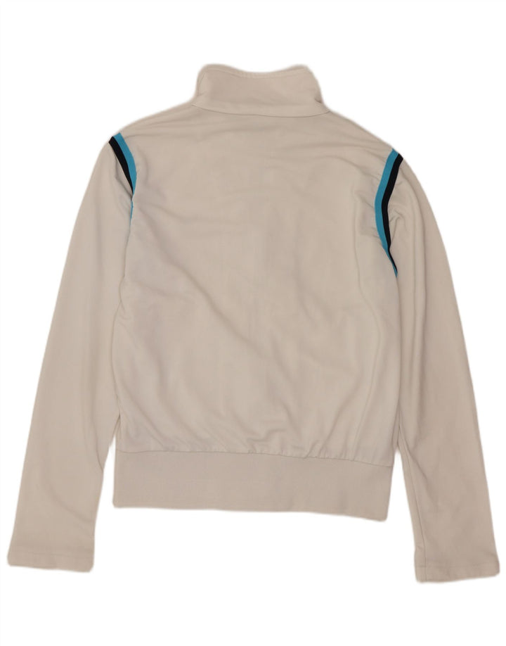 Puma Womens Tracksuit Top Jacket UK 10 Pequeno Poliéster Listrado Branco