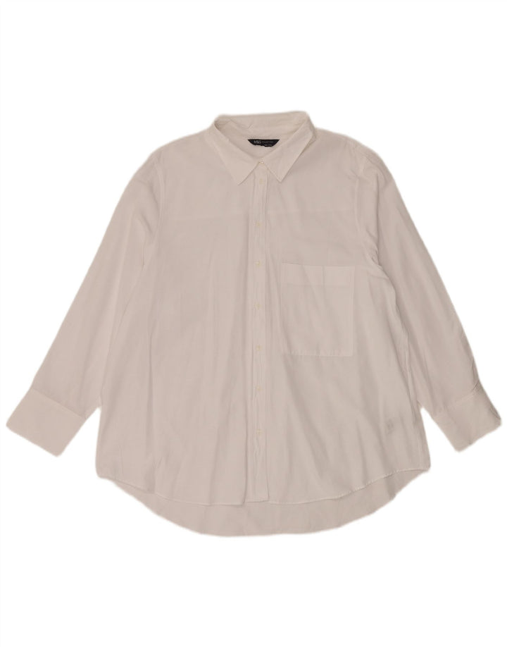 Camisa oversized feminina Marks & Spencer Reino Unido 18 XL algodão branco
