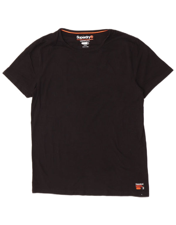 Camiseta masculina Superdry Slim Fit top grande algodão preto