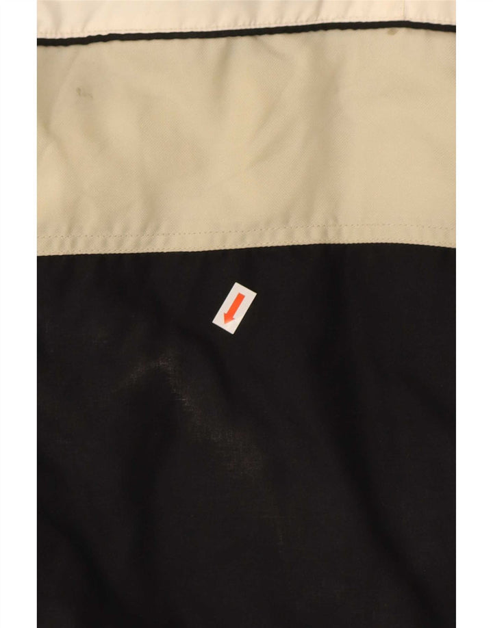 Jaqueta de esqui masculina vintage IT 48 poliéster colorblock preto médio