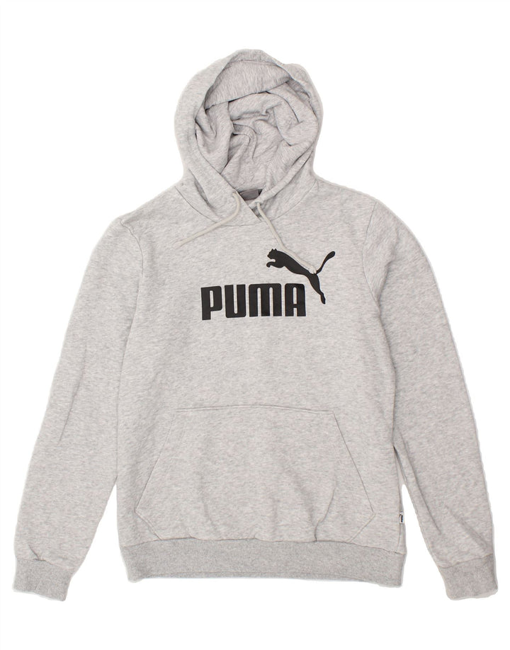 PUMA Womens Graphic Hoodie Jumper UK 12 Medium Grey Cotton Vintage Puma and Second-Hand Puma from Messina Hembry 