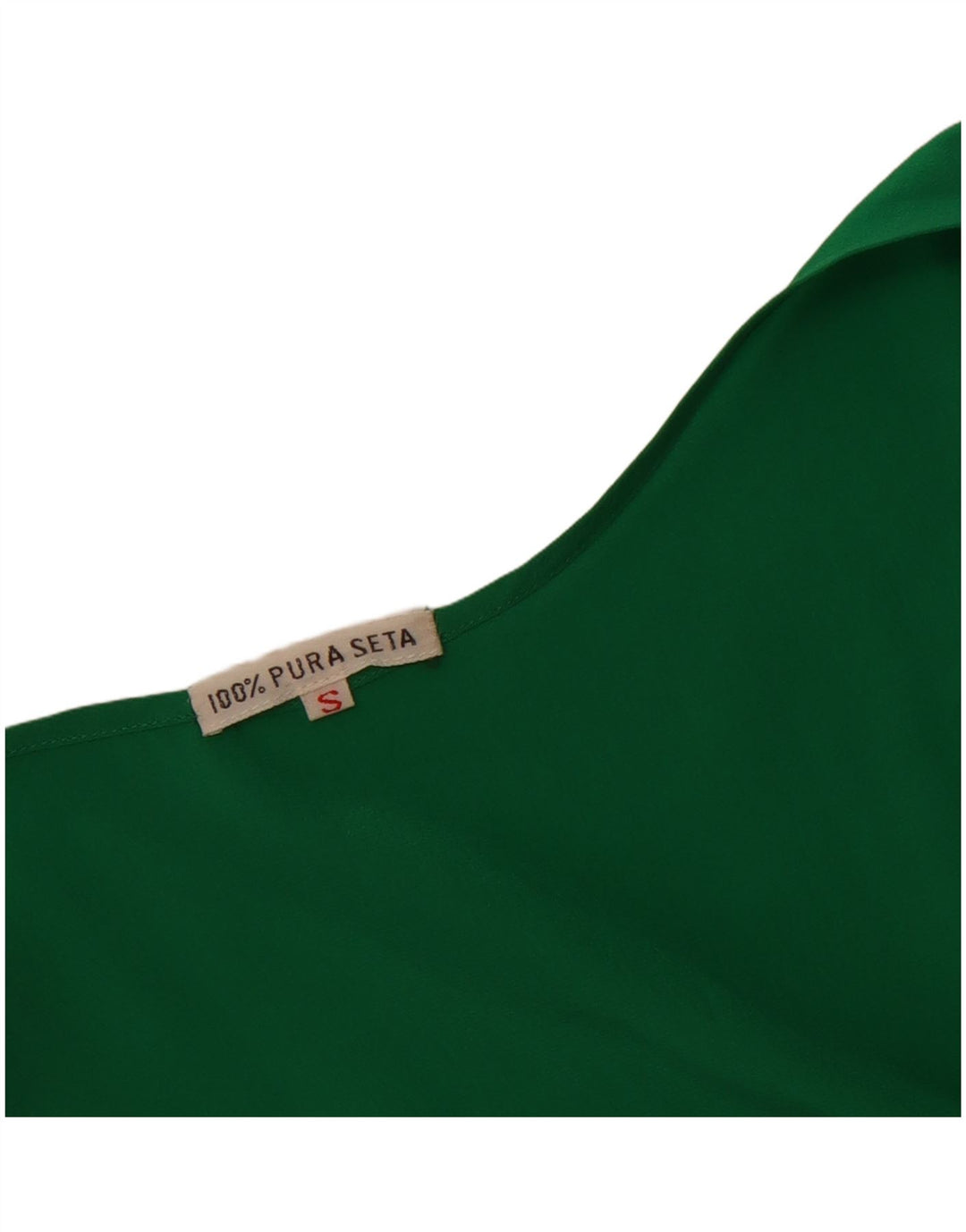 Blusa feminina vintage sem mangas top UK 10 seda verde pequena