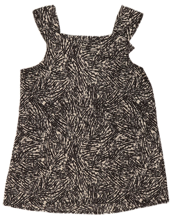 Blusa feminina MOSSIMO com estampa abstrata sem mangas UK 6 XS preta