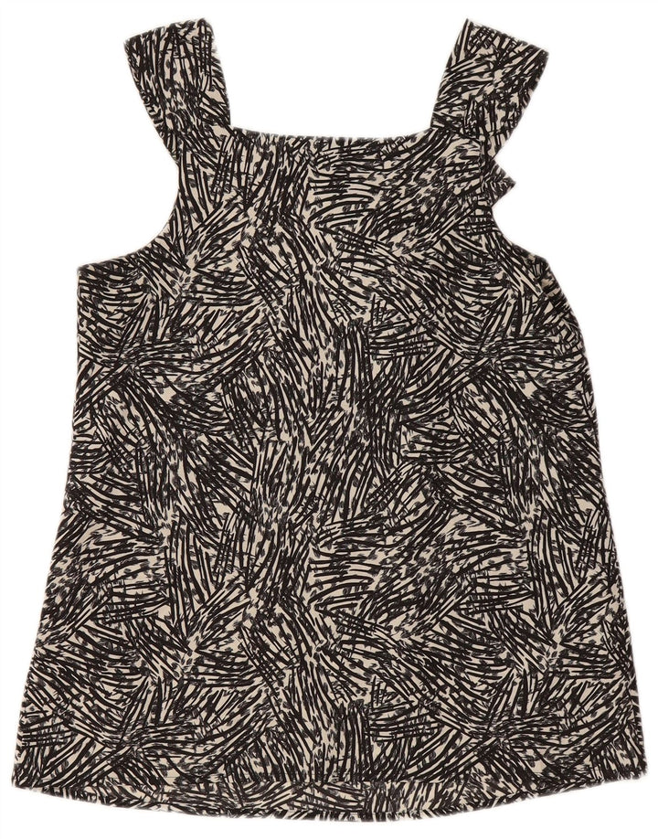 Blusa feminina MOSSIMO com estampa abstrata sem mangas UK 6 XS preta