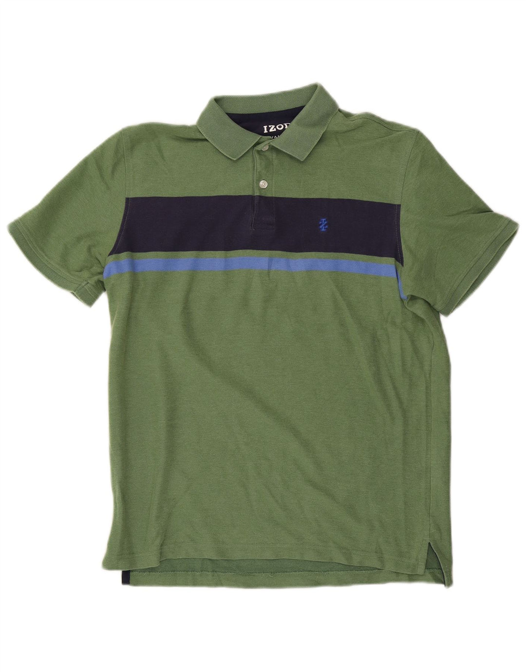 Camisa polo masculina IZOD algodão colorblock verde médio