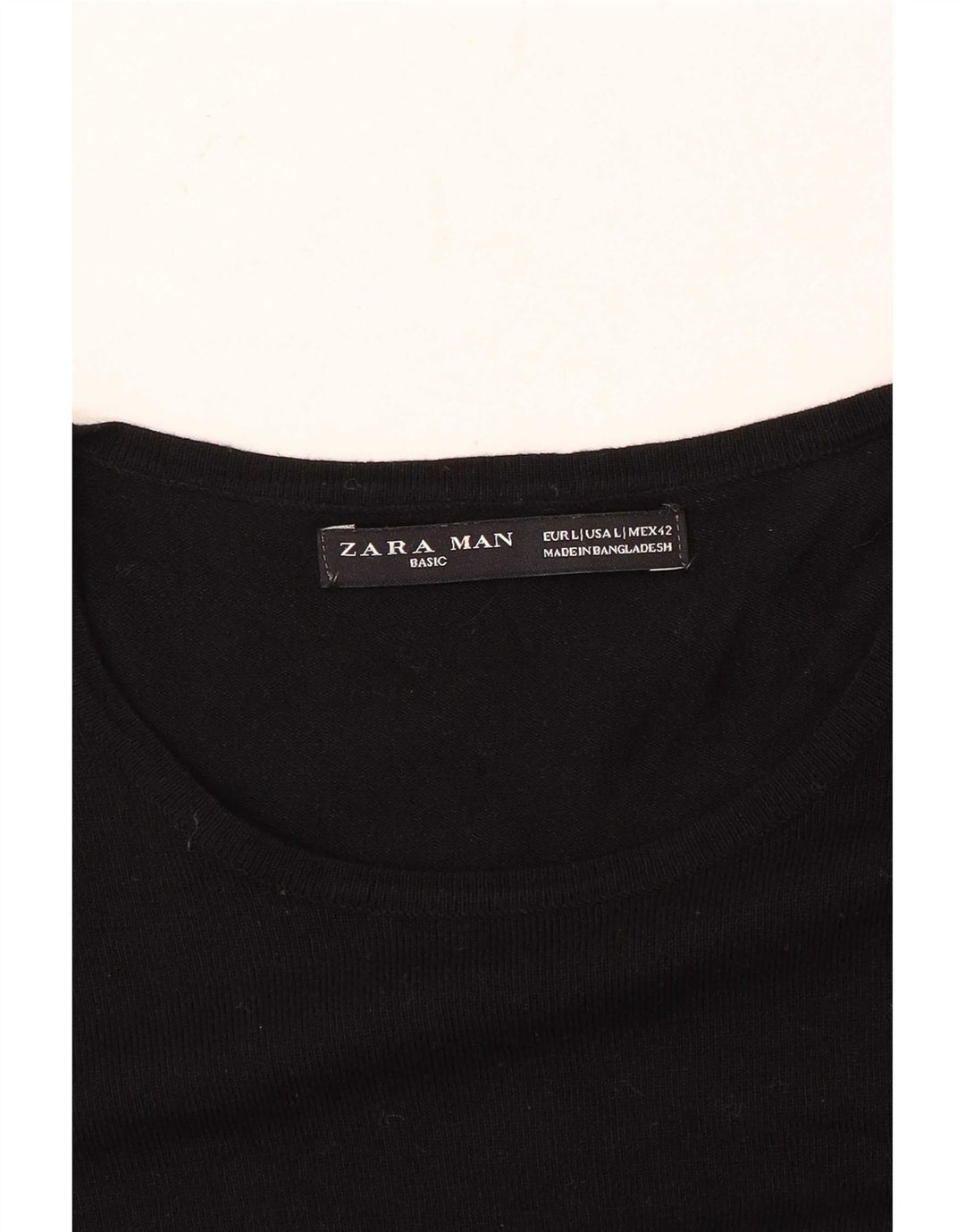 Zara Suéter masculino com gola redonda grande preto
