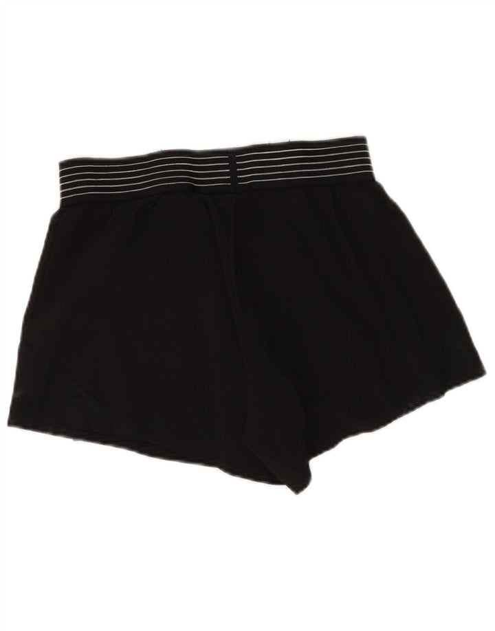 Shorts esportivos femininos Nike Dri Fit UK 8 pequenos poliéster preto