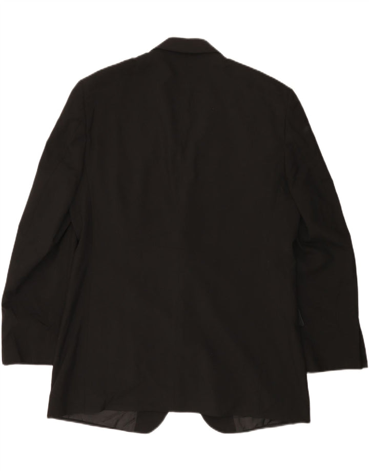 Jaqueta blazer masculina de 2 botões Marks & Spencer Reino Unido 38 poliéster preto médio