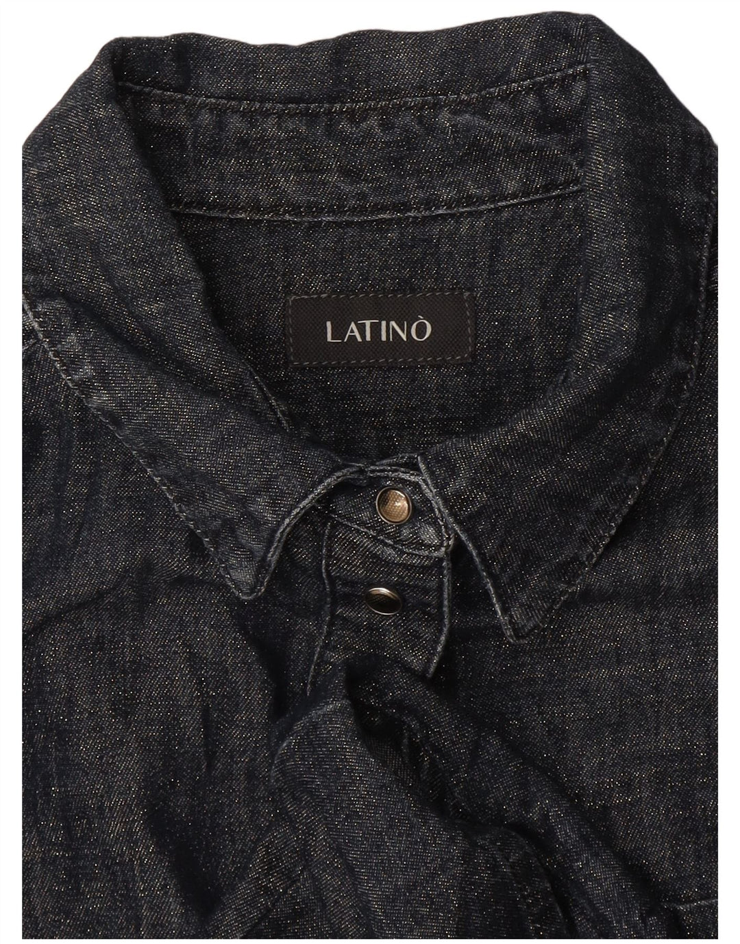 Camisa Vintage Feminina UK 12 Médio Azul Marinho