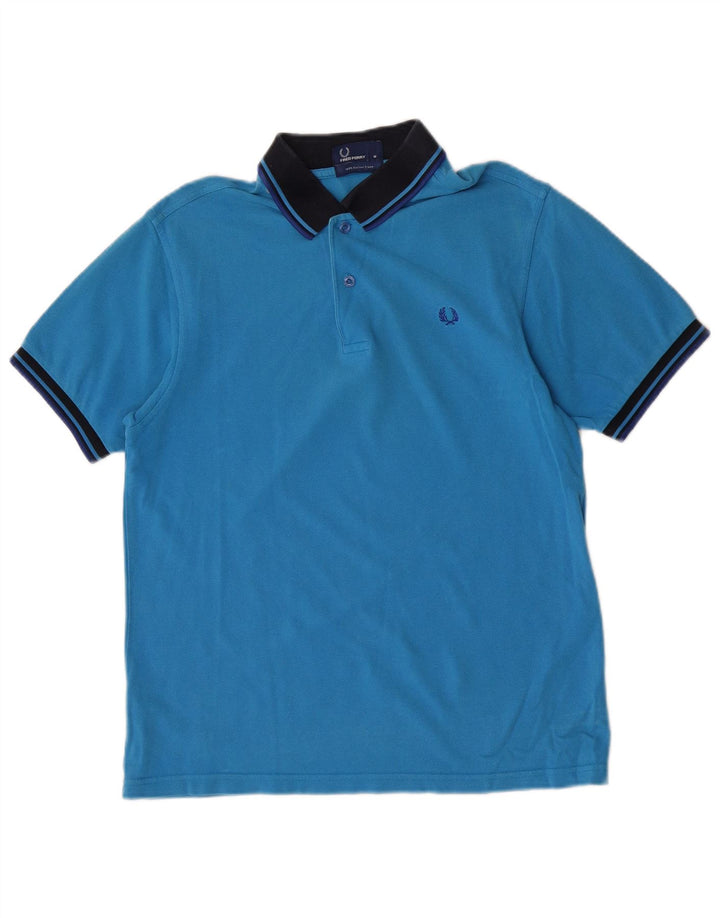Camisa polo masculina Fred Perry algodão azul médio