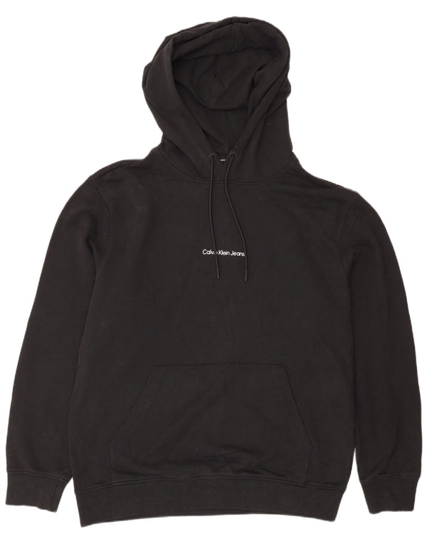 Calvin Klein Jeans masculino gráfico moletom com capuz XL algodão preto