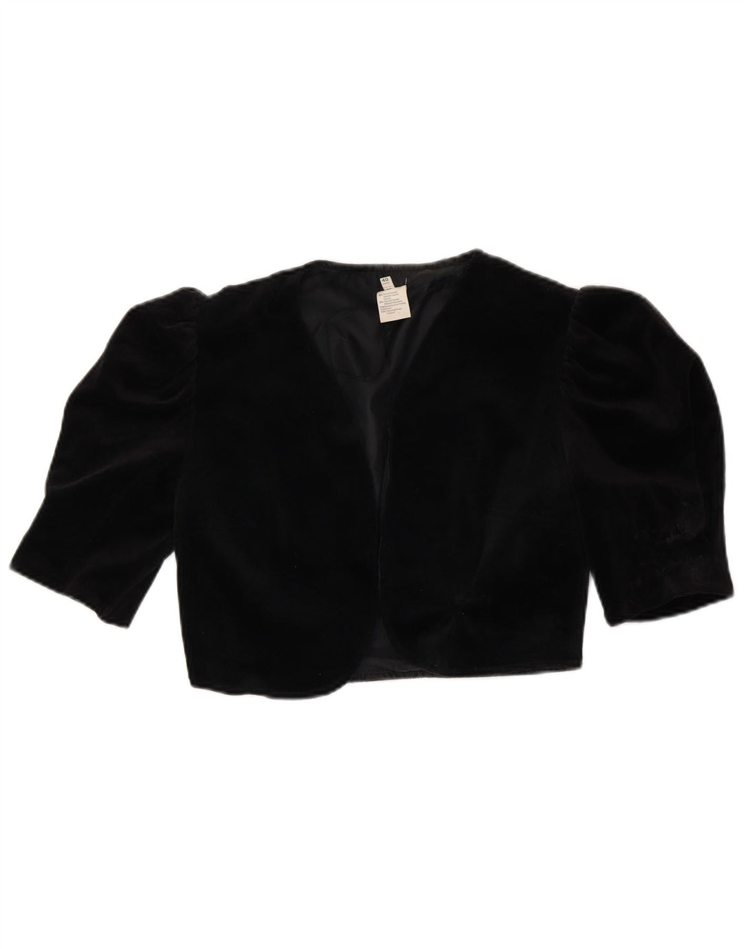 Jaqueta Bolero Feminina VINTAGE IT 40 Pequeno Triacetato Preto