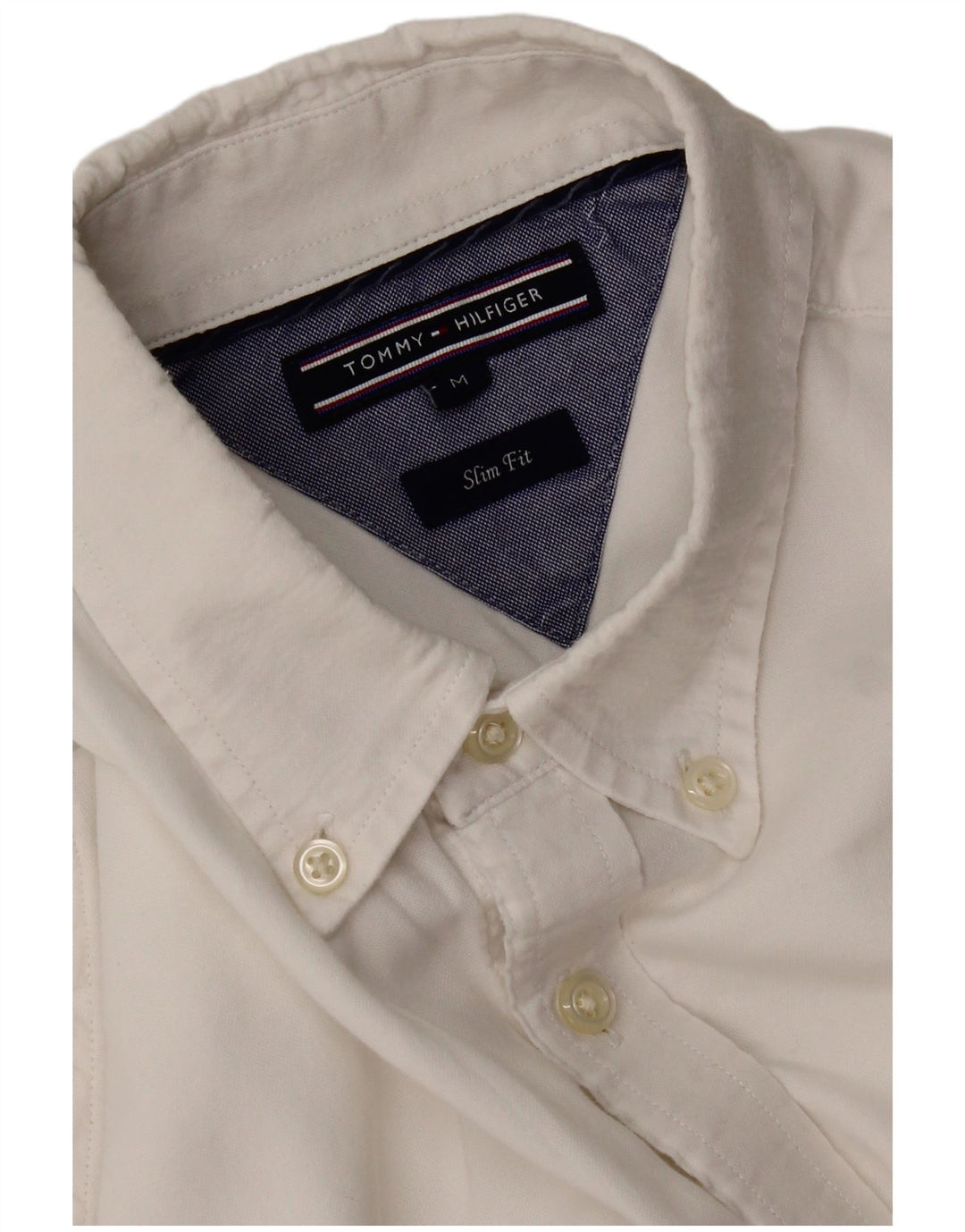 Camisa masculina Tommy Hilfiger Slim Fit média branca