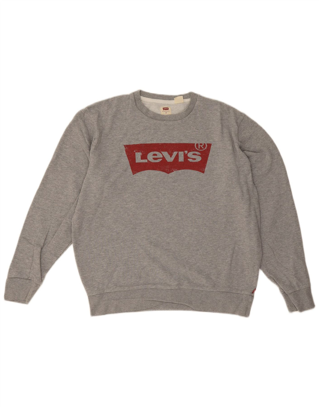 Levi's moletom gráfico masculino jumper médio cinza manchado