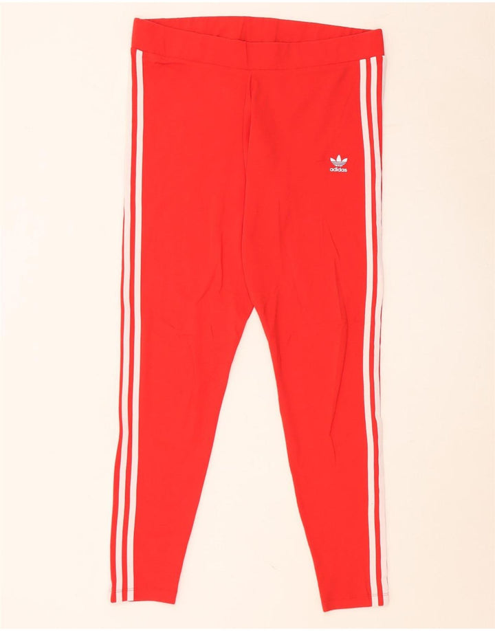 ADIDAS Womens Leggings UK 22 2XL Vermelho Algodão