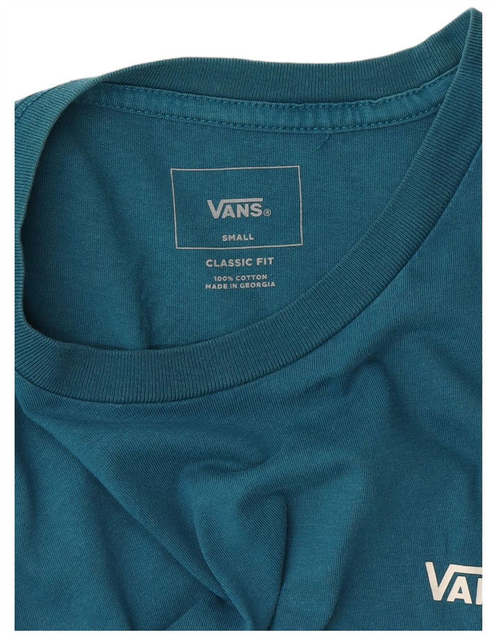 Camiseta Vans Feminina Classic Fit Top UK 10 Pequeno Azul Algodão
