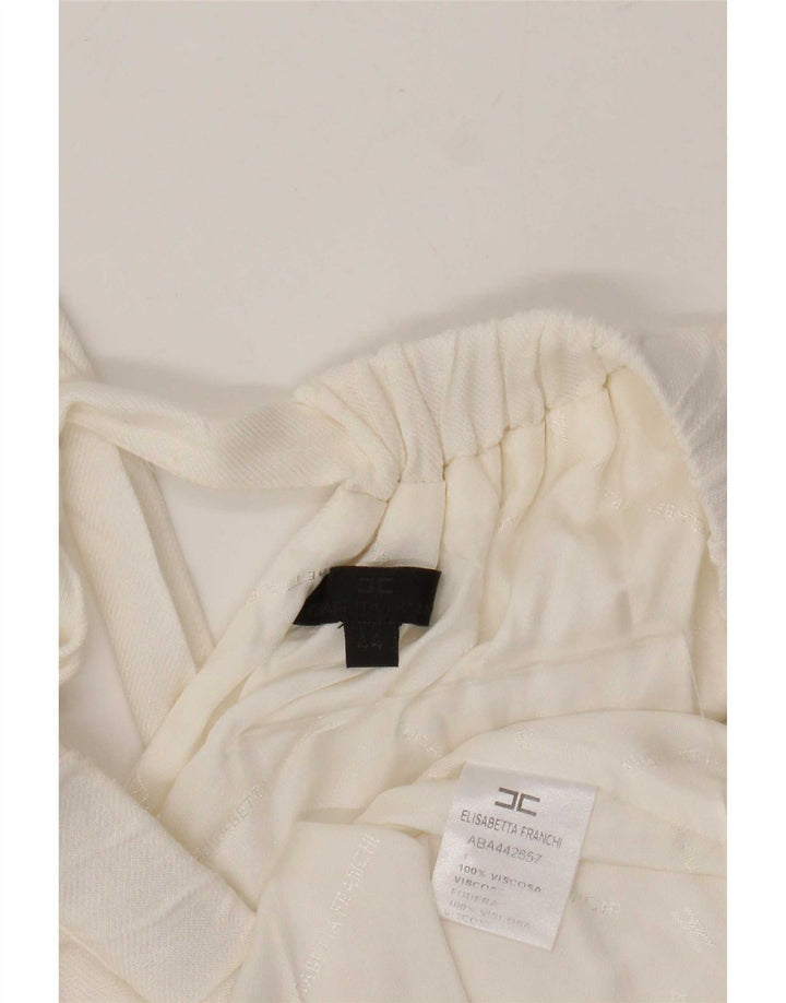 Elisabetta Franchi Vestido feminino ombro de fora IT 44 Viscose branco médio