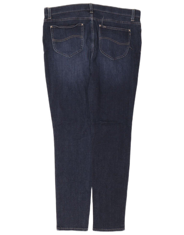 Lee feminino cintura média slim fit jeans skinny US 16 2XL W38 L32 algodão azul