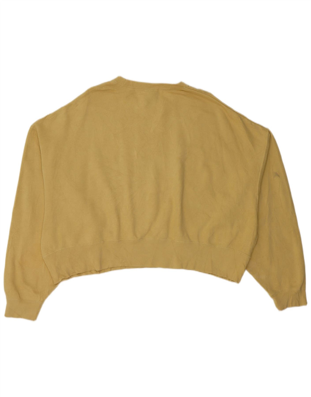 NIKE Womens Crop Oversized Sweatshirt Jumper UK 14 Medium Khaki Cotton