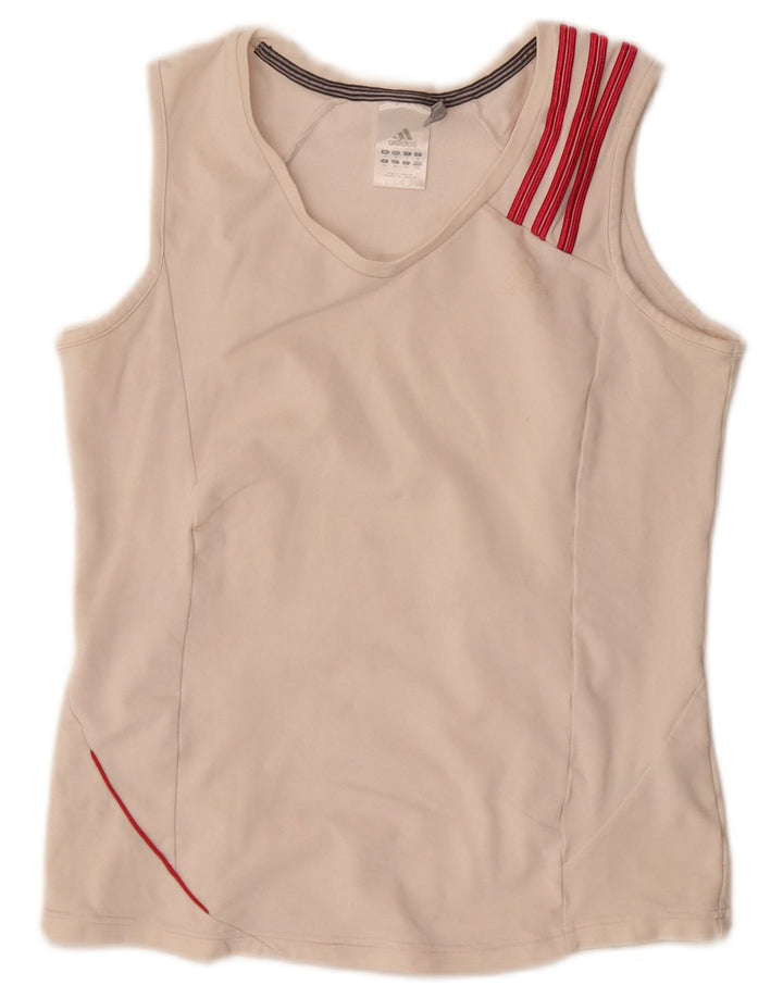 Adidas Womens Climalite Crop Vest Top UK 14 Médio Off White Poliéster