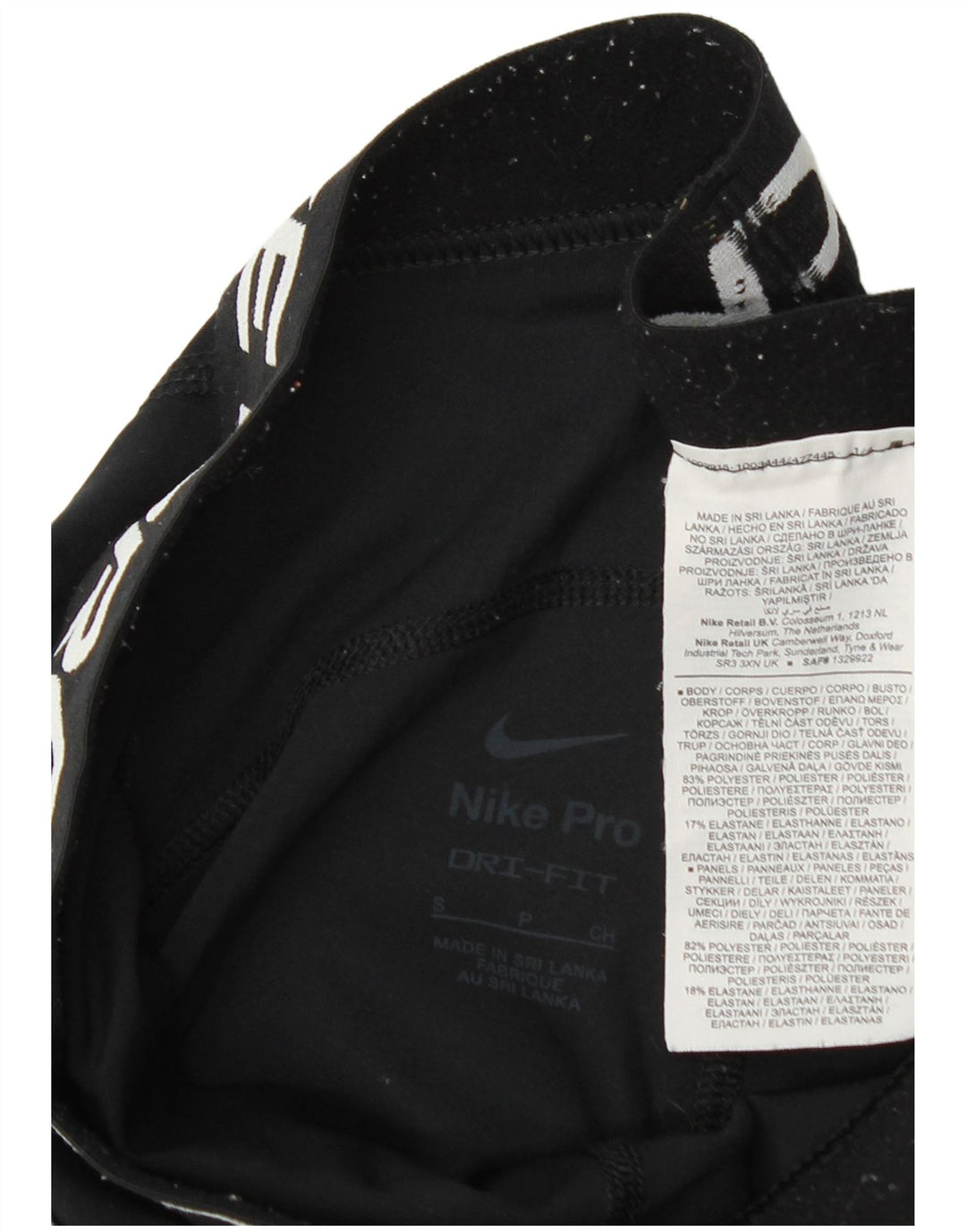 Leggings Nike Dri Fit Graphic UK 10 Pequeno Poliéster Preto
