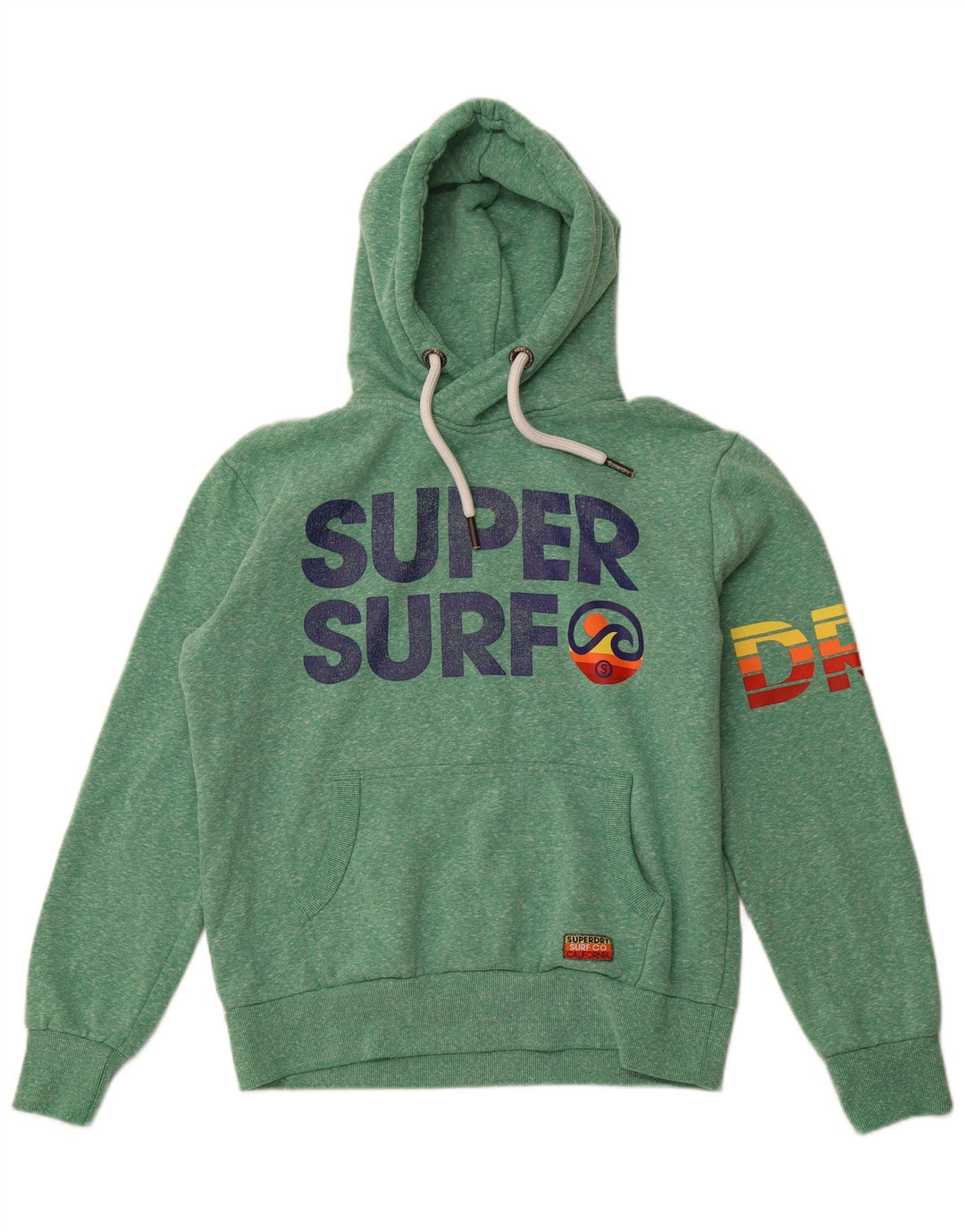 SUPERDRY moletom com capuz masculino XL poliéster manchado verde