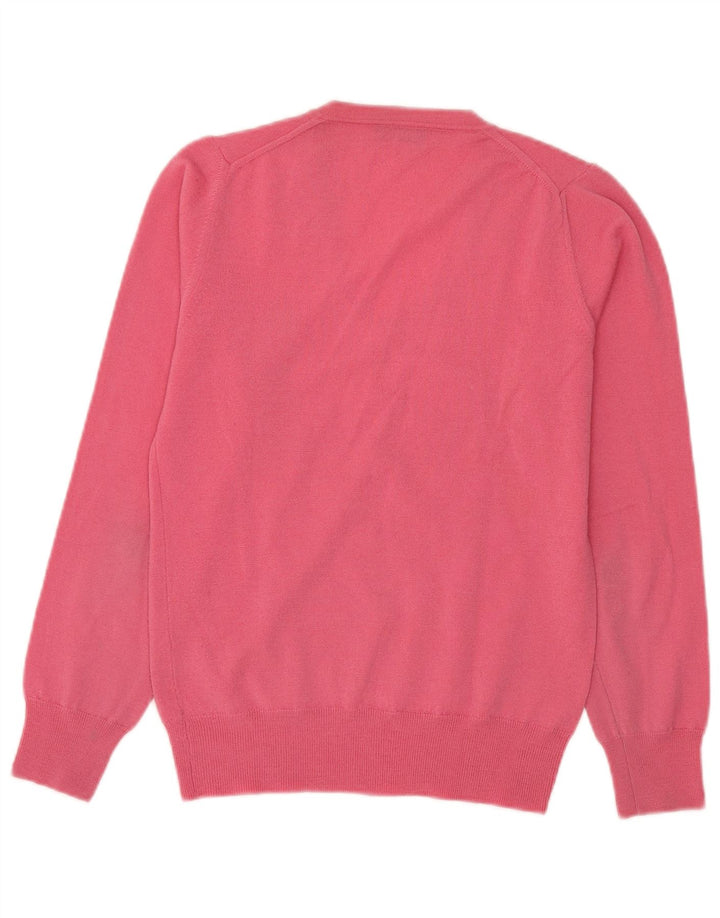 Suéter feminino Fred Perry com decote em V Reino Unido 12 rosa médio