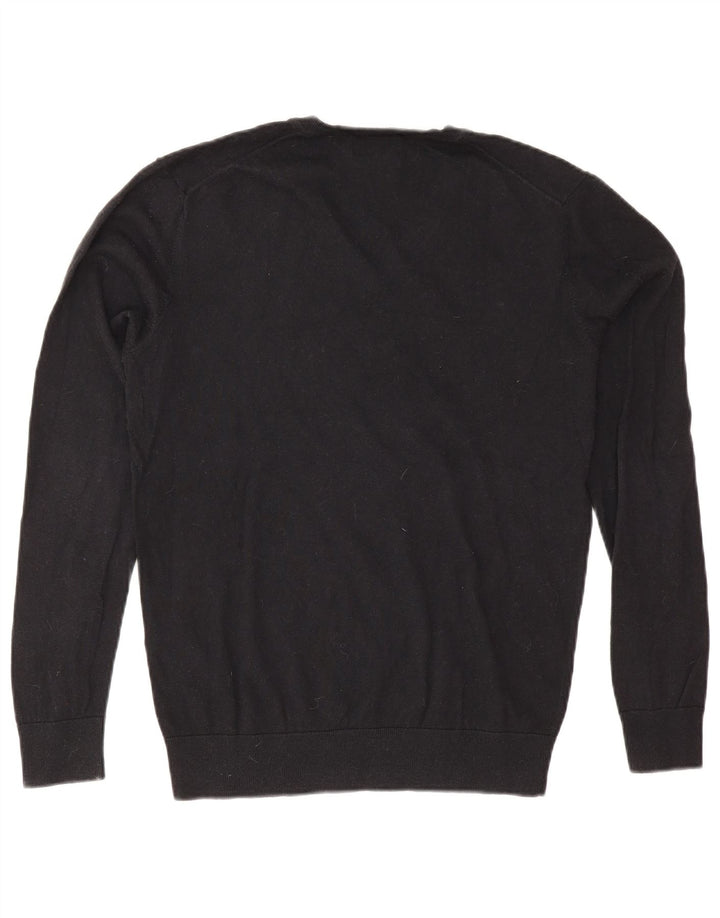 Suéter masculino Zara com decote em V grande algodão preto