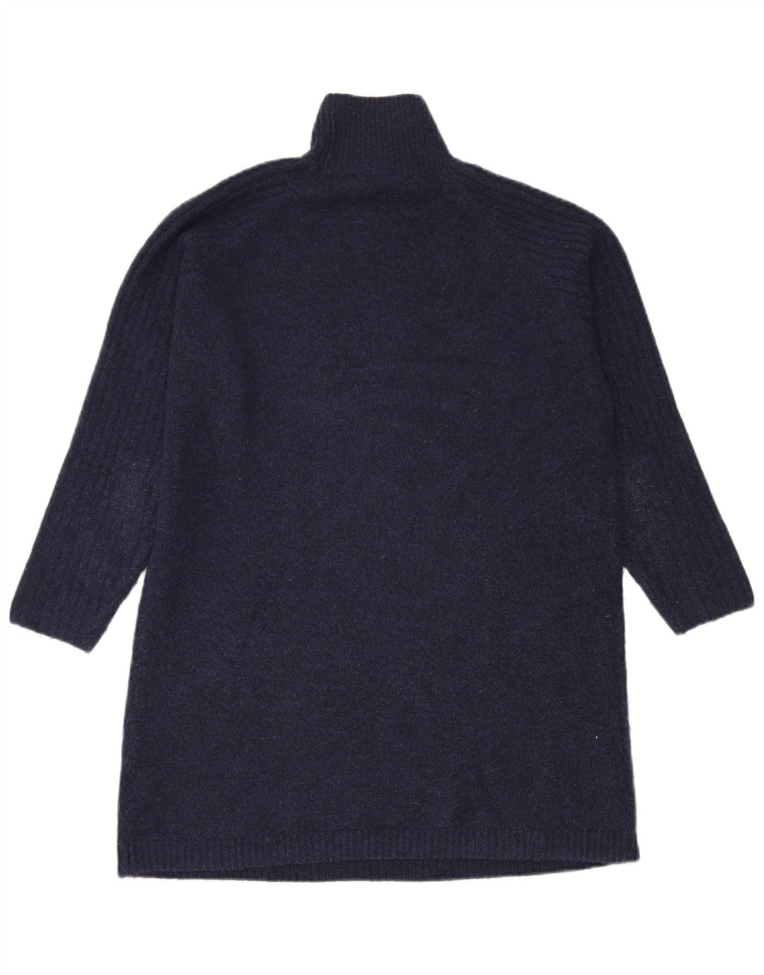 Suéter feminino Zara com gola redonda e gola tartaruga Reino Unido 12 médio azul marinho