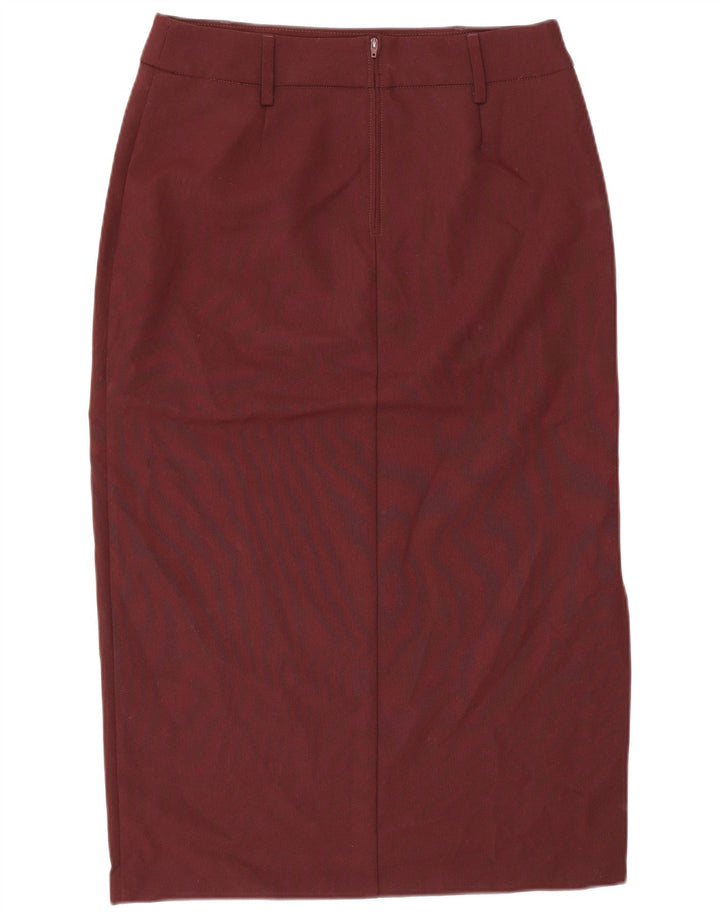 Saia Midi Feminina Benetton IT 44 Médio W28 Poliéster Borgonha