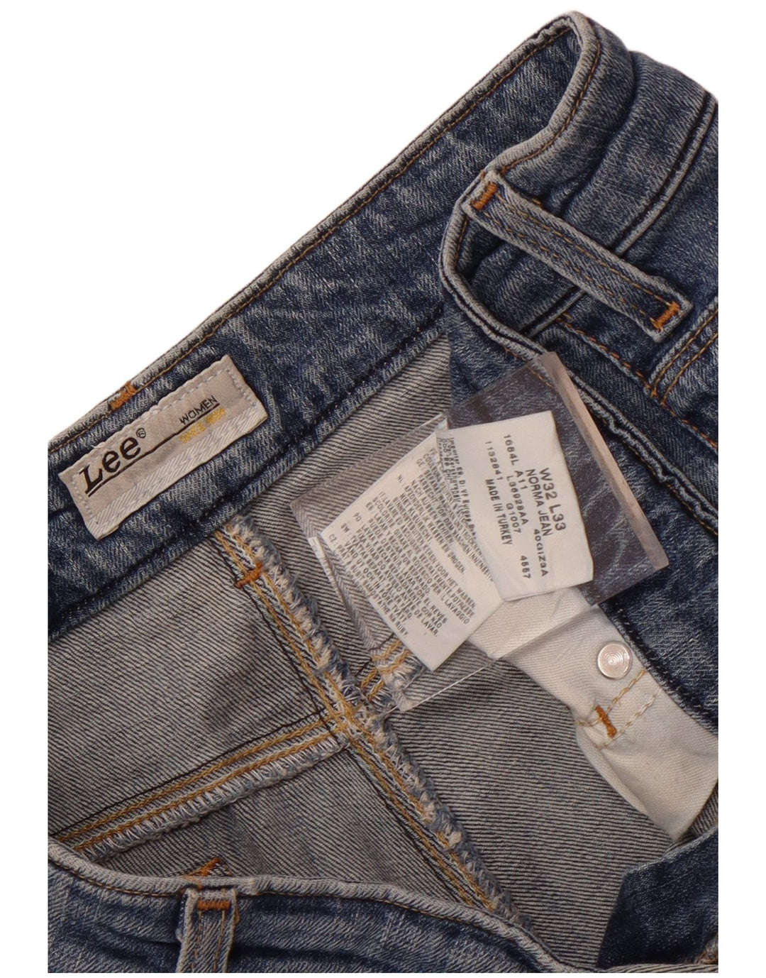 Lee Womens Norma Slim Jeans W32 L33 Azul Algodão