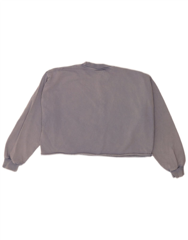 Suéter Ellesse feminino cropped oversized Reino Unido 8 pequeno azul algodão