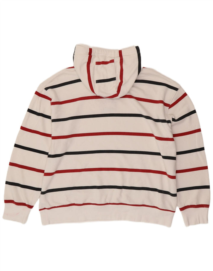 TOMMY HILFIGER Suéter masculino com capuz 2XL algodão listrado branco