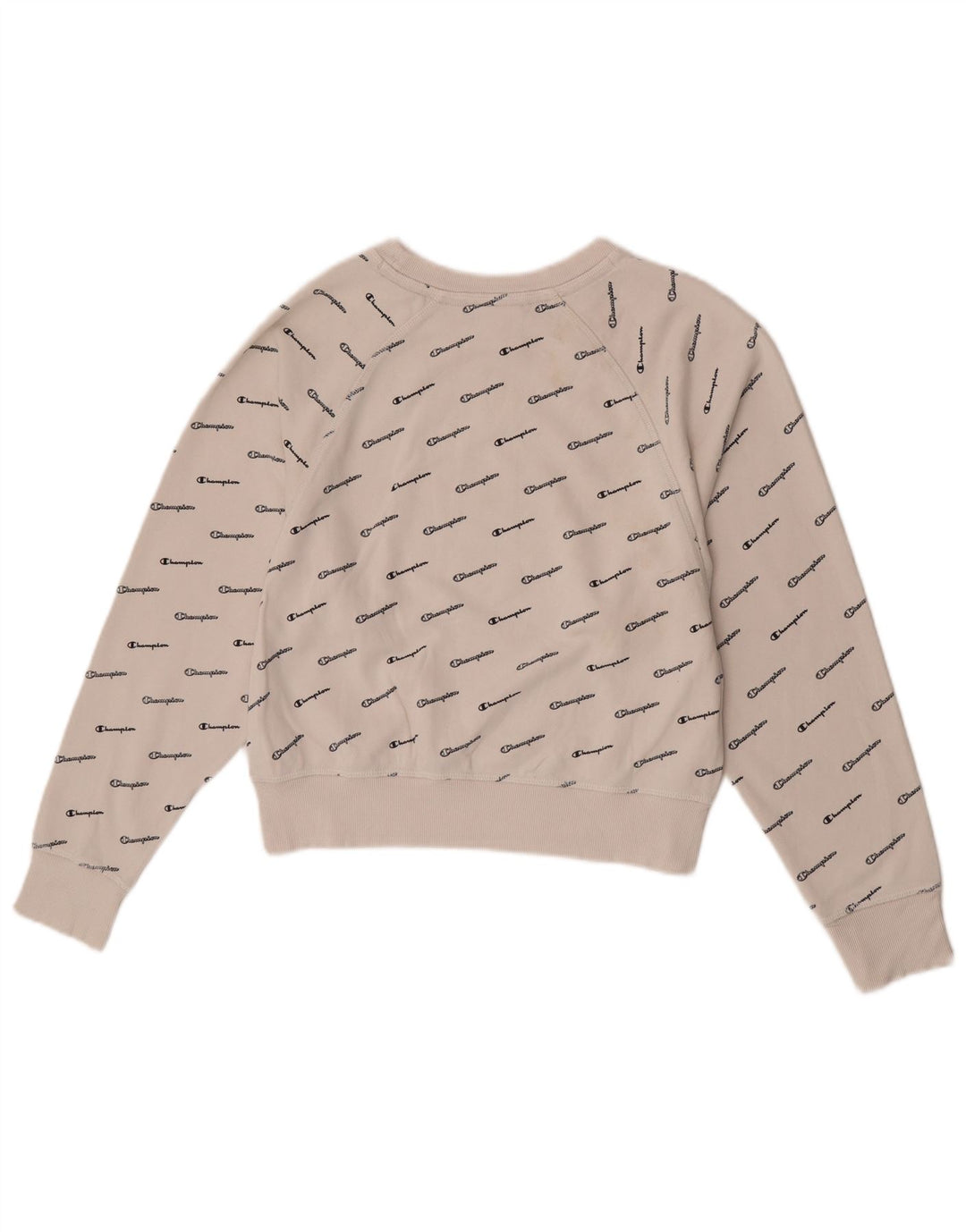 Champion moletom feminino cropped com estampa gráfica UK 14 algodão branco médio