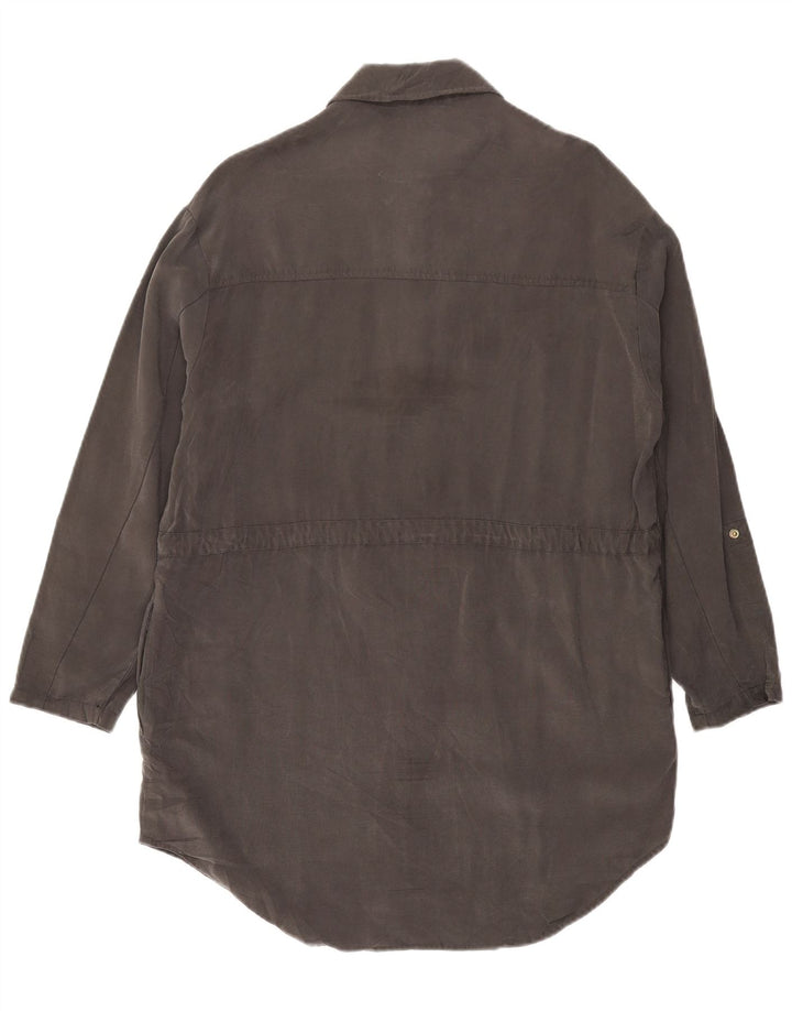 Vestido camisa feminino Zara Reino Unido 14 Viscose cinza médio