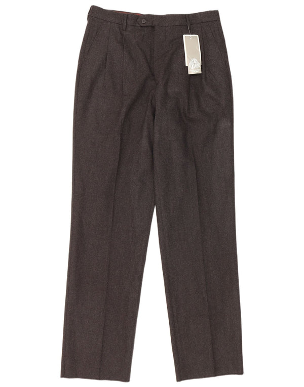 Calça de terno masculina vintage IT 48 médio W30 L33 lã cinza