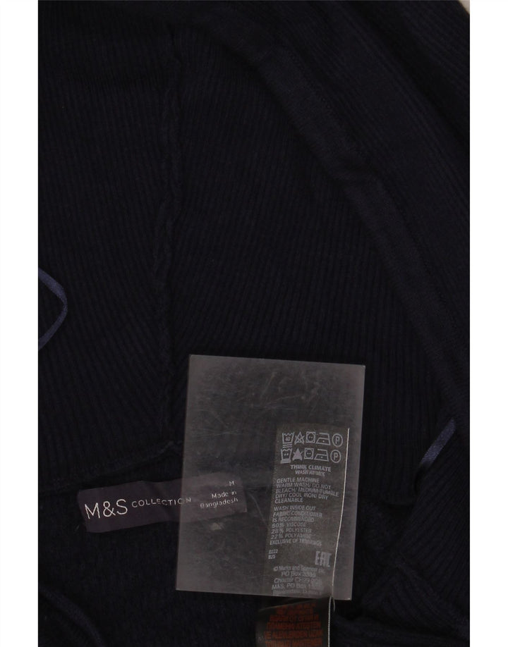 Suéter cardigã feminino folgado MARKS & SPENCER Reino Unido 14 médio azul marinho