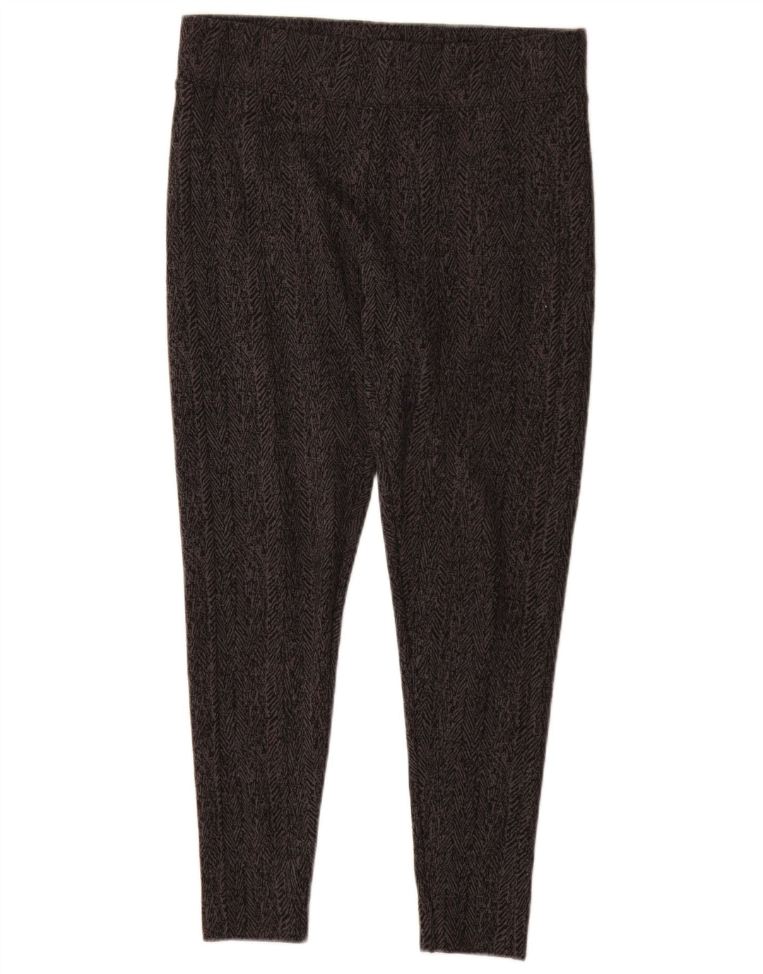 Leggings femininos Marks & Spencer Reino Unido 12 poliéster espinha de peixe cinza médio