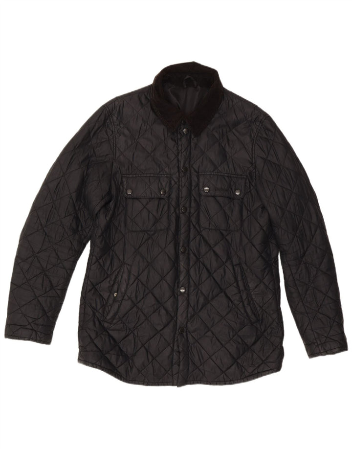 Jaqueta acolchoada masculina Barbour UK 40 grande poliamida preta