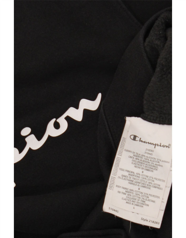 Champion moletom gráfico masculino jumper grande algodão preto