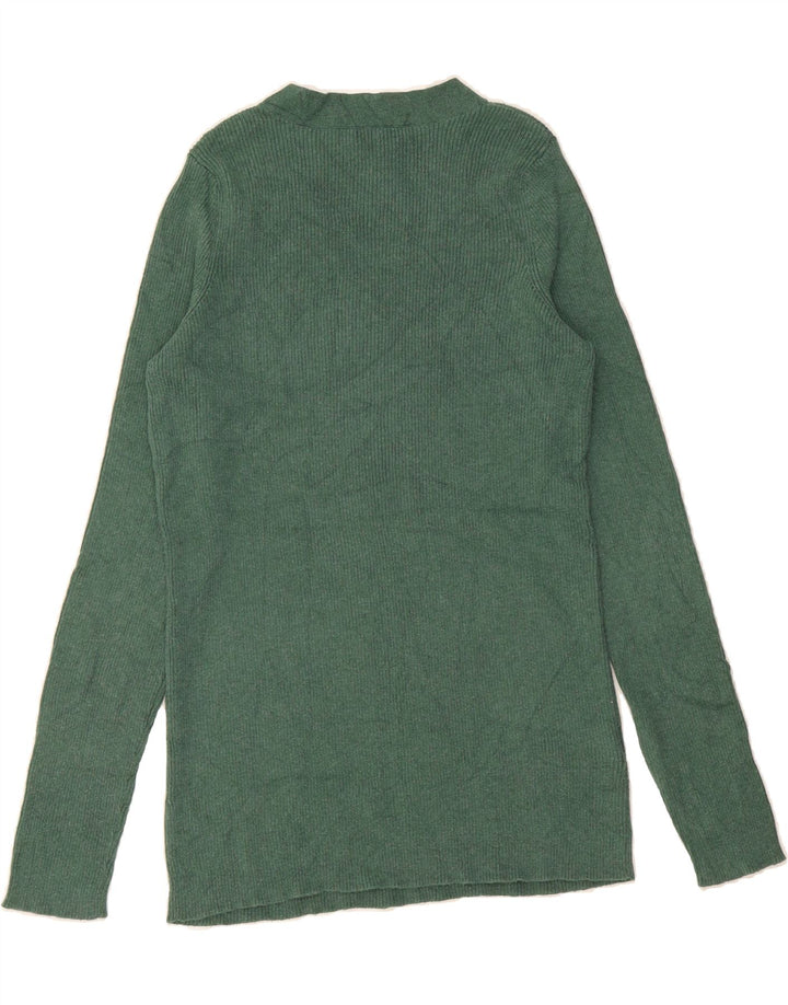 EDDIE BAUER Womens V-Neck Jumper Sweater UK 14 Large Green Cotton Vintage Eddie Bauer and Second-Hand Eddie Bauer from Messina Hembry 