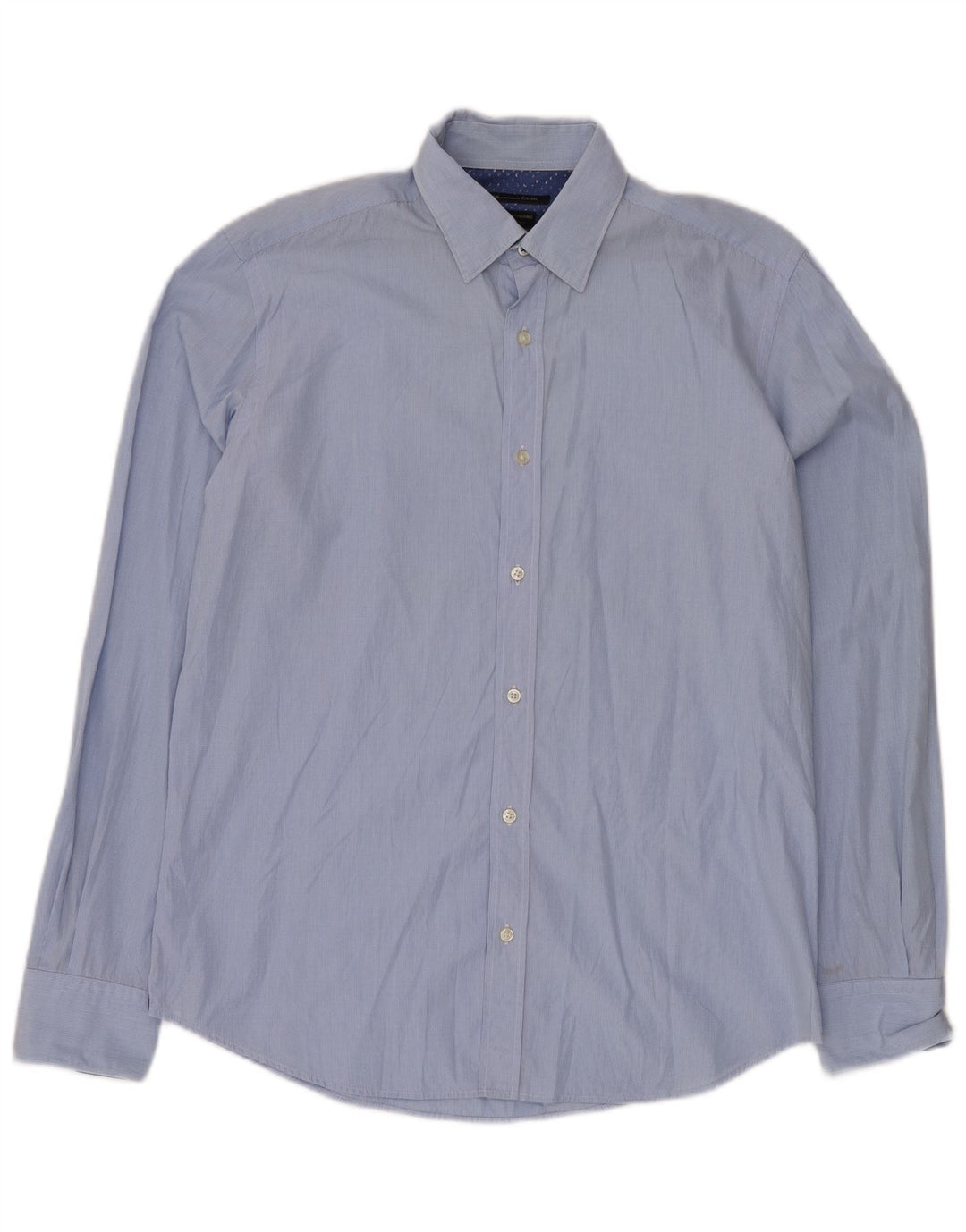 Camisa masculina MASSIMO DUTTI guingão azul médio