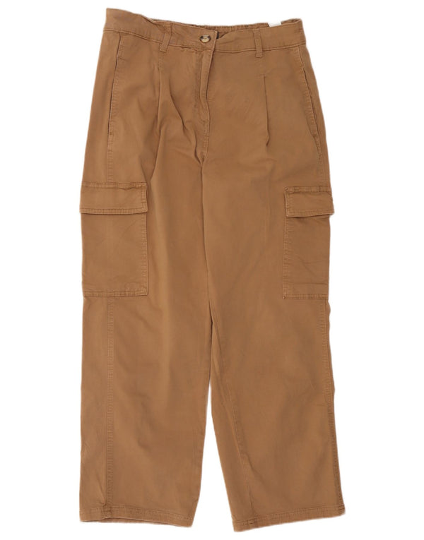 Calça cargo feminina Marks & Spencer UK 12 médio W34 L26 bege
